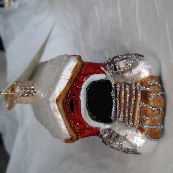 Covered Bridge Historic Old World Christmas Glass Ornament Kissing Bridges NWT - Picture 2 of 5